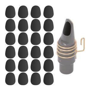 TEMU 색소폰 및 클라리넷 마우스피스 쿠션 24개 - 알토/테너 색소폰 마우스피스 패드 - 강력 접착제가 있는 타원형 고무, 초보자 연주자에게 적합