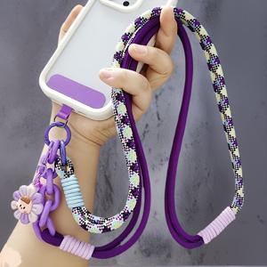 TEMU 폰 랜야드 롱 스트랩 벨 펜던트 크로스바디 폰 코드 컬러풀 직조 아웃도어 조절 가능한 스트랩, 폰 케이스 및 가방 걸이용