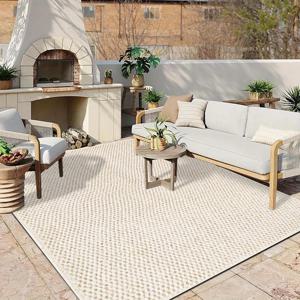 TEMU 1개, 베이지 파인애플 링 모조 사이살 야외 사각 러그, 파인애플 링 직조 러그, RV 내부 패드, 텐트 패드, 현관 매트, 캠핑 매트, 야외 캠핑, 하이킹, 로드 트립, 발코니 안뜰, 정원 뒤뜰 잔디밭 및 수영장에 적합