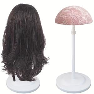 TEMU 1개 조절 가능한 가발 헤드 스탠드, 휴대용 미끄럼 방지 가발 홀더, 스타일링 연습 모자 디스플레이, 여러 가발을 위한 여행용 가발 보관, 가발 추가