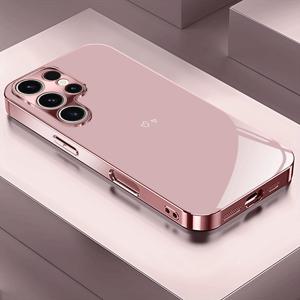 TEMU 휴대폰 케이스 - 하트 패턴 로즈 골드/전기 도금 핑크 삼성 갤럭시 A51/A52/A53 5G/A54/A55/A56/A71/A72/A73/NOTE 10/Note 20 Ultra/S21 S21 Ultra/S22/S22 Ultra/S23/S23 Ultra/S24/S24 Ultra/S25/S25 Ultra 트렌드, 미적 감각