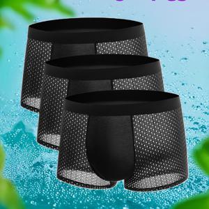 TEMU 남성용 통기성 좋은 스포츠 캐주얼 액티브 편안한 복서 브리프 3개입