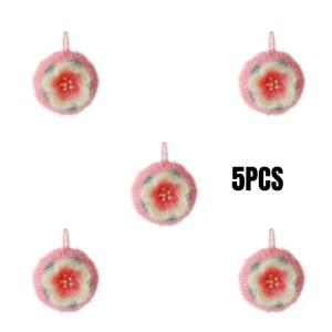 TEMU 5개 다용도 벚꽃 행주 꽃 행주, 손뜨개 폴리에스터 원단, 부드럽고 내구성 좋음, 냄비, 도마, 싱크대 청소, 식기, 주방, 욕실, 거실, 침실, 화장실에 적합