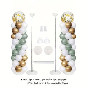 TEMU 2세트 풍선 기둥 스탠드 - 18/36인치 풍선용 조절 가능한 메탈 베이스, 파티 장식 결혼식 생일 졸업식, 크리스마스, 새해, 파티 장식