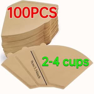 TEMU 부채꼴형 커피 필터 100개, 추출 및 드립 커피용 표백되지 않은 종이, 대부분의 커피 메이커와 호환, 가정/식당용 이상적인 커피 액세서리