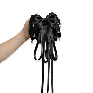 TEMU 1개 신상 다층 리본 롱 스트리머 헤어 클립, 여성 패션 코트 스타일 리본 태슬 펜던트 롱 스트리머 헤어 클립, 대형 미끄럼 방지 상어 클립, 데일리 및 파티 착용에 적합