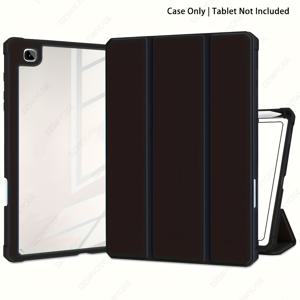 TEMU 2020년, 2022년 및 2024년형 Samsung Galaxy Tab S6 Lite 10.4인치 모델 (SM-P610, SM-P615, SM-P620) 커버 (S 펜 홀더, 투명 PC 후면, 충격 방지 삼단 스탠드, 자동 잠금/깨우기 기능 포함)