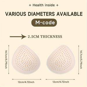 TEMU 여름용 마이크로포러스 통기성 라텍스 브라 패드 한 쌍, 스포츠 브라용 라텍스 브라 인서트, 비키니 탑용 브라 컵 인서트