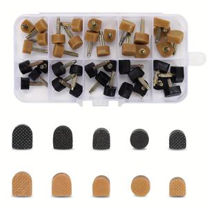 TEMU 20켤레 하이힐 교체 팁 여성 신발 뒤꿈치 수리 캡 (6인치 하이힐 제거 플라이어 포함) 하이힐 수리 도구 다웰 수리 팁 핀 키트