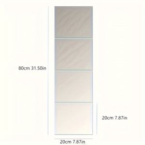 TEMU 2D 플랫, 4개 세트, 침실 거실 사무실 주방 욕실 현관 댄스 스튜디오 헬스용 1mm 스퀘어 아크릴 미러 벽 장식, 깨지지 않는 탈착형 자체 접착 아크릴 미러, 벽걸이 풀레인지 코스메틱 미러 20x20cm