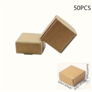 TEMU 남녀를 위한 선물 50개 미니 브라운 카드보드 상자, 주얼리 상자 사각 소형 선물 포장 상자, 크라프트 종이 상자 포장 귀걸이 소형 주얼리 선물 상자