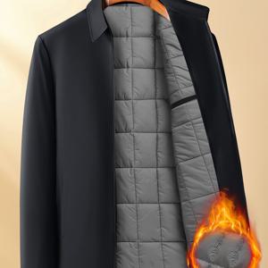 TEMU 중년 및 노년 남성을 위한 고급 두꺼운 따뜻한 재킷, 겨울 캐주얼 웨어에 완벽