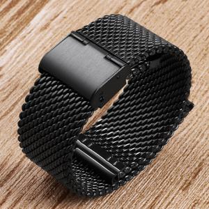 TEMU 밀라니세 메시 루프 스테인리스 스틸 시계 밴드, 18mm, 20mm, 22mm 사이즈로 제공, 스트랩 두께 3mm