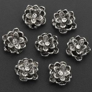 TEMU 20개 세트 삼중 레이어 연꽃 비즈 - DIY 주얼리 만들기용 3D 메탈 스페이서 참, 팔찌, 목걸이, 귀걸이 및 키체인 제작에 이상적