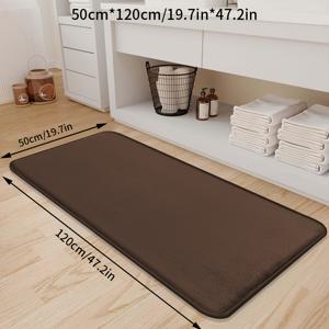 TEMU 1개 욕실 변기 매트, 메모리폼 단색 욕실 매트 욕실 미끄럼 방지 초흡수성 부드러운 욕실 매트, 세탁기 사용 가능한 욕실 러그, 욕실, 침실, 욕실 장식, 침실 장식, 방 러그, 거실에 적합