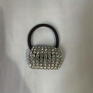 TEMU 한국 동대문 트렌디 스타일 라인스톤 장식 커브드 헤어타이, 다용도 포니테일 번, 두피 탄력 헤어 액세서리, 완벽한 발렌타인데이 헤어 장식