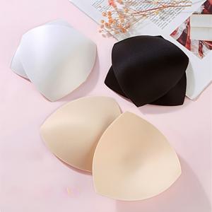 TEMU 여성용 삼각형 외부 확장 가슴 패드 인서트 3쌍 팩, 얇은 스포츠 브라 스펀지 라이너, 브라 패드, 젖꼭지 커버, 수영복 액세서리