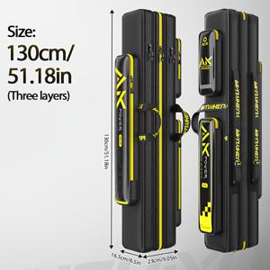 TEMU 유지원 낚시 가방 - 내구성 강화 1680D 옥스포드 원단, 스틸 보강, 다중 수납공간, 대용량, 가볍고 휴대하기 편함 - 바닷물 및 민물 낚시인에게 이상적, 노란 포인트가 돋보이는 블랙, 플라이 낚시 가방