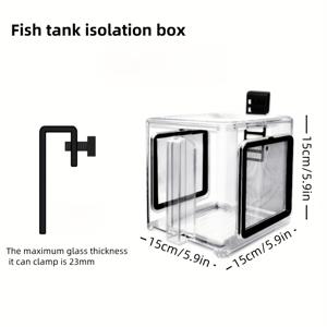 TEMU 생선 생존율 향상을 위한 산소 디자인의 사각 아크릴 수족관 격리 상자, 부드러운 물 흐름을 위한 삼면 투과성 디자인, 충전이나 배터리가 필요하지 않음, 내구성이 뛰어나고 설치가 쉬움, 다기능 어항 액세서리