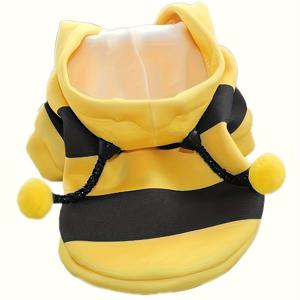 TEMU 1개 귀여운 벌 테마의 소형~중형견과 고양이용 애완동물 스웨터 – 사계절에 어울리는 포근한 코스튬, 노란색 줄무늬 디자인, 부활절 선물로 딱!