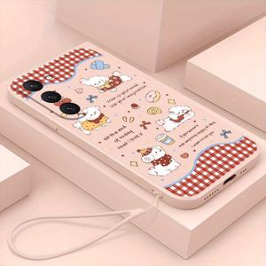 TEMU 귀여운 카툰 폰 케이스 - 삼성 갤럭시 S25울트라/S25+/S25/S24울트라/S24플러스/S24/S23울트라/S23플러스/S23/S22울트라/S21플러스/S20플러스/S20FE5G/노트10+/노트20울트라용 - 사랑스러운 강아지 디자인 + 핸드 스트랩