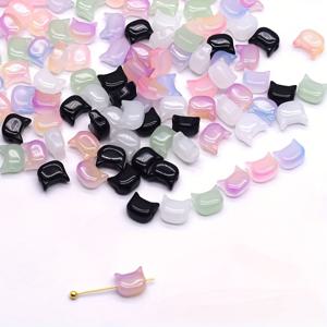 TEMU 50개 7mm 고양이 머리 유리 구슬 - 핑크, 화이트 & 멀티컬러 반투명 귀여운 펫 디자인 DIY 액세서리, 팔찌, 목걸이, 이어링, 키체인 & 폰 참 장식용 - 수제 공예 소품, 창의적인 크래프트, 광택 마감, 재미있는 만들기