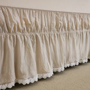 TEMU 레이스 트림 침대 스커트 1개, 베이지색 합성 폴리에스테르 소재 싱글 침대용 침구, 모던 라이트 럭셔리 스타일 침대 액세서리, 침실 액세서리, 퀸, 킹, 트윈, 풀 사이즈 호환, 침실 및 기숙사 등 다양한 장소에 적합, 휴일 선물로 이상적, 사계절 사용 가능한 부드럽고 피부 친화적인 가정용품, 남녀 모두 사용 가능, 침대 스커트 1개, 코어 없음