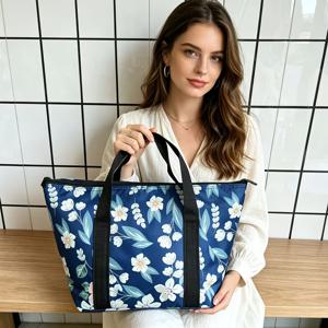 TEMU 겨울 필수품 휴대용 알루미늄 호일 단열 가방 이중 레이어 휴대용 도시락 가방 도시락 상자 가방 도시락 단열 가방 다기능 수납 가방, 통근용 비식품 접촉