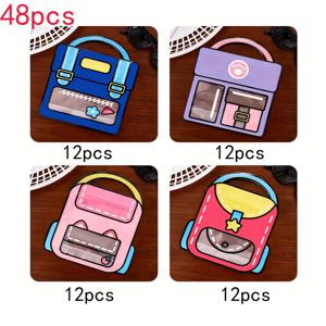 TEMU 24/48개 컬러풀 투명 플라스틱 선물 가방 - 윈도우 디자인, 생일 파티, 간식, 사탕 & 선물용 - 졸업 시즌, 개학, 교실 활동, 파티 용품에 완벽한 화려한 색상