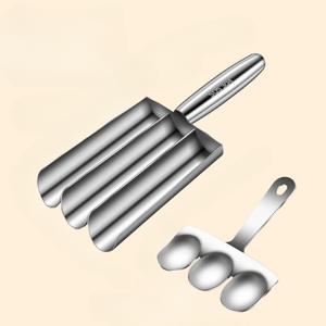 TEMU 1개 헤비듀티 수동 미트볼 메이커 도구 - 스테인리스 스틸, 3단 분할 디자인으로 완벽한 둥근 미트볼 제작 가능, 균일한 조각 - 가정용/캠핑카/전문 주방용, 쉬운 세척 & 공간 절약형 주방 도구, 고기 다지기 액세서리, 인체공학적 손잡이, 논스틱 칸막이