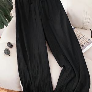 TEMU 플러스 사이즈, 편안한 여성용 신상 봄 여름 비즈니스 캐주얼 비치웨어, 여성용 발렌타인데이 스타일 패션 통근 엘레강트 퍼플 포 로터스 루트 핑크 와이드 레그 팬츠, 팬츠 비치 휴가 의상 라벤더 대학생 복장 발렌타인데이 의상 크루즈 웨어 여성 여름 팬츠 루즈핏