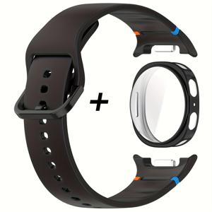 TEMU 삼성 8 (40/40mm) & 클래식/Ultra 2용 실리콘 스트랩 + TPU 보호 케이스, 스마트워치 커버, 웨어러블 테크 기어, 다목적 시계 밴드, 내구성 있는 유연한 시계 밴드