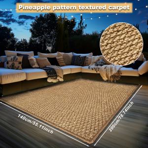 TEMU 1개 북유럽 스타일 브라운 파인애플 텍스처 실내외 카펫, 직사각형 따뜻한 테라스 안뜰 현관 매트, 실용적인 발코니 데크 정원 마당 파티오 카펫 실외 매트