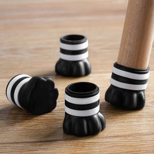 TEMU 4개 세트 귀여운 고양이 발바닥 의자 다리 보호대 - 내구성 플라스틱 & 메탈 매트 마감, 나무 바닥 보호 및 스크래치 방지, 아기자기한 홈 데코