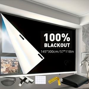 TEMU 1개 100% 암막 커튼 원단 | 자가 접착식, 단열, 보호, 사생활 보호 & 빛 차단, 휴대용 여행용, 간편한 설치 & 트리밍 가능, 침실, 기숙사, 홈 오피스 장식