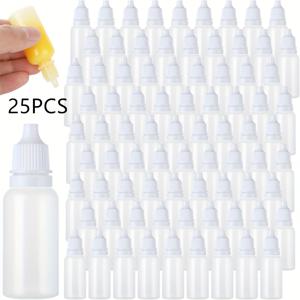 TEMU 캡이 있는 20ml 빈 플라스틱 스포이드 병 25개 세트. 에센셜 오일, 액체 및 페인트에 적합합니다. 투명한 스퀴즈 병은 여행 및 작은 용도에 완벽합니다.