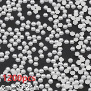 TEMU 90-9000개 멀티 사이즈 옵션 화이트/베이지 반면면 모조 진주, 구멍 없는 플랫 백 반원 플라스틱 비즈, 비딩 주얼리 제작 네일 아트 반지 헤어 액세서리 귀걸이 의류 장식 추가 재료