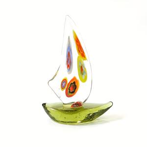 TEMU 유리 범선 모형 장식품 - 귀여운 미니어처 보트 피규어, 홈 데스크 룸 데코