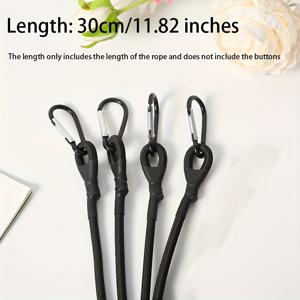 TEMU 4개 세트 탄성 로프 스트랩 카드 드릴 포함, 12인치 24인치 35인치 47인치 블랙 고무 신축력 스트레치 로프 스트랩 - 텐트, 짐받이, 캠핑, 자전거, 운송, 보관용