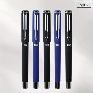 TEMU WQN 5개 세트 스타일리시 오피스 서명 펜 (블랙/블루), 랜덤 색상, 0.7mm 팁, 편안한 프로스트 그립으로 필기 압박 완화, 부드럽고 끈적임 없음, 사무실 및 신학기 시즌에 적합