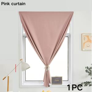TEMU 1개 커튼 모던 거실 침실 욕실 무타공, 빠른 설치, 무흔적 자가 접착 100% 폴리에스터 표백 불가 (다크 그레이, 베이지, 핑크)