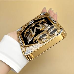 TEMU 휴대폰 케이스 - 골든 프레임 레터 M 패턴 고급스러운 니치 럭셔리 하이엔드 강화 유리 케이스, 아이폰 16/16Pro/16Promax/16Plus, 15/15Plus/15Pro/15Promax, 14/14Plus/14Pro/14Promax, 13/13Pro/13Promax, 12/12Pro/12Promax에 적합