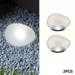 TEMU 미니 태양광 자갈 모조석 램프, 잔디 조명 - 태양광 정원 조명, 빌라 가든 램프, 장식용 램프, 스톤 램프