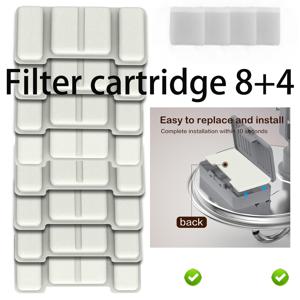 TEMU 고양이 물 분수 필터 교체용 (8개의 필터 및 4개의 필터) TY09 시리즈-74oz/2.2L 및 TY10 시리즈-108oz/3.2L 스테인리스 스틸 고양이 물 분수 필터 교체용, 고양이용 물 분수, 물, 배터리 미포함