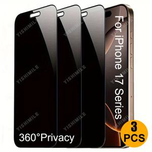 TEMU 3pcs 360°프라이버시 풀스크린보호필름, 아이폰 13 17 프로맥스 프로 16 플러스 16e 17에어용, 9H 경도 강화유리, 방지 긁힘, 지문방지, 기포없는 설치, 모바일 보호, 개인정보 보호, 완벽한 핏, 매끄러운 표면, 내구성 있는 유리, 반지문코팅, 보호커버, IT애호가를 위한