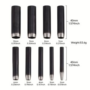 TEMU 9개 홀 펀치 세트 (2-10mm) - 벨트, 시계 스트랩, 가죽 공예 및 프로젝트용 탄소강 가죽 구멍 펀치