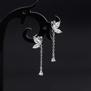 TEMU 여성을 위한 심플한 리본형 귀걸이, 새로운 스타일의 프リンジ 귀걸이 펜던트, 우아한 귀 장식품