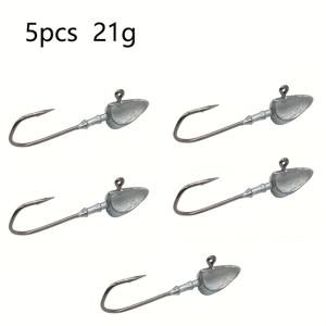 TEMU 탄소강 와이드 크랭크 훅 5개 세트, 소프트 웜 오프셋 낚시바늘, 바브드 훅, 잉어 낚시용 훅 세트