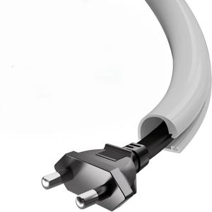 TEMU 1롤 숨겨진 케이블 관리, 바닥 전선 보호대, 벽면 및 바닥 설치, 노출된 전선으로 인한 넘어짐 방지, 사무실 전선 관리 | 스타일리시 전선 보호대 | 유연한 PVC 덕트, 전선 관리 솔루션