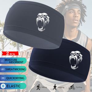 TEMU 남성용 운동용 머리띠 2개 세트. 긴 머리용으로 디자인되었으며, 요가에 적합한 넓은 땀 흡수 밴드와 미끄럼 방지 디자인을 특징으로 합니다. 이 운동용 머리띠는 남녀 모두에게 다양한 색상으로 제공되며, 습기를 흡수하는 기능이 있습니다.